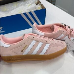 Pink Adidas Gazelles